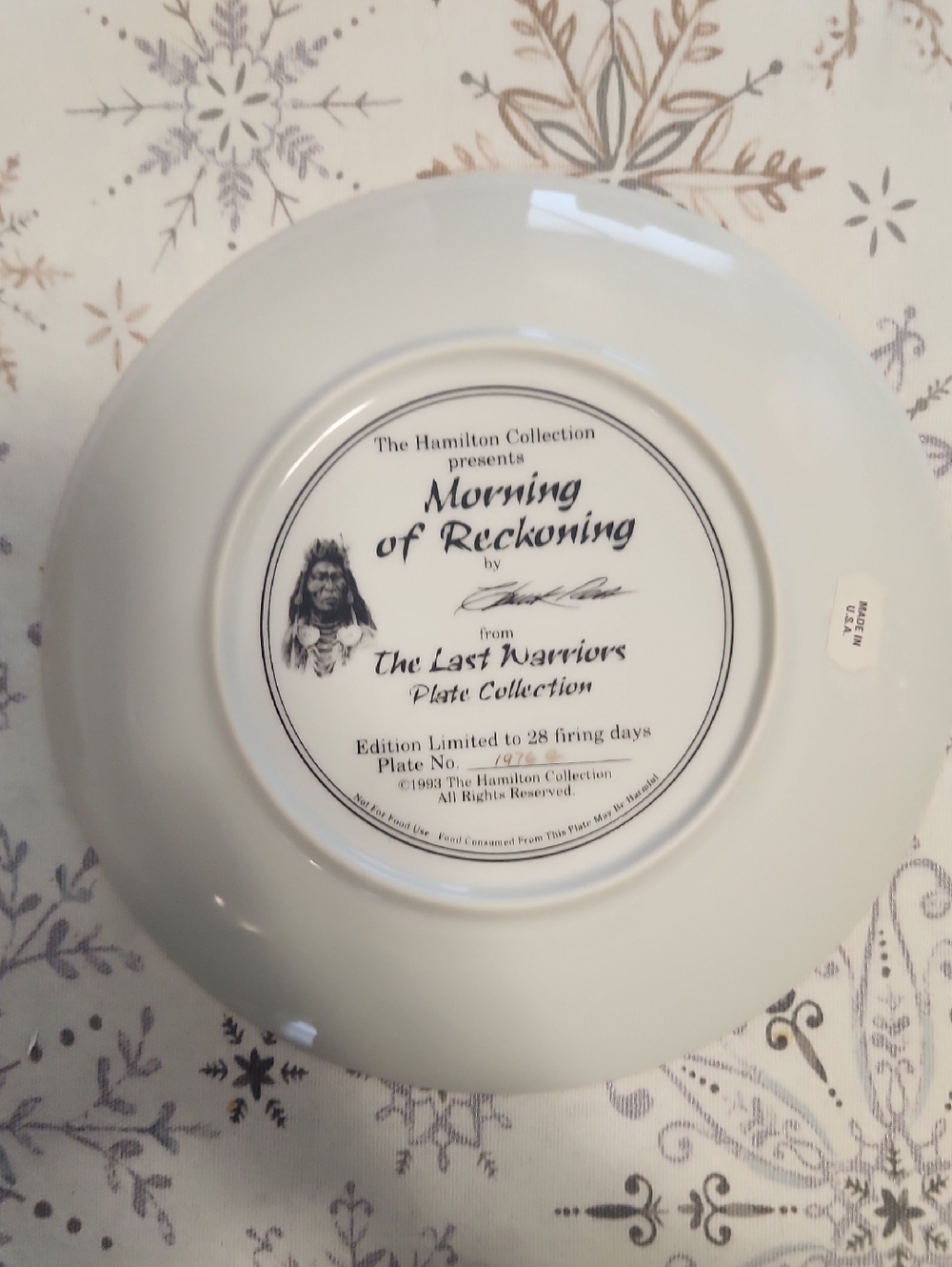 'Morning of Reckoning' Decorative Plate - White
